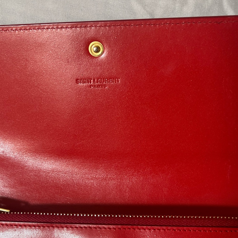 Saint Laurent Red Leather Long Wallet - Picture 4 of 10